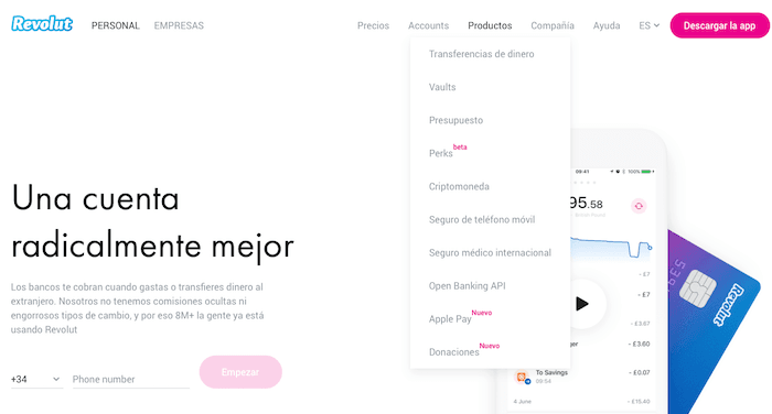 Revolut es una alternativa a TransferWise